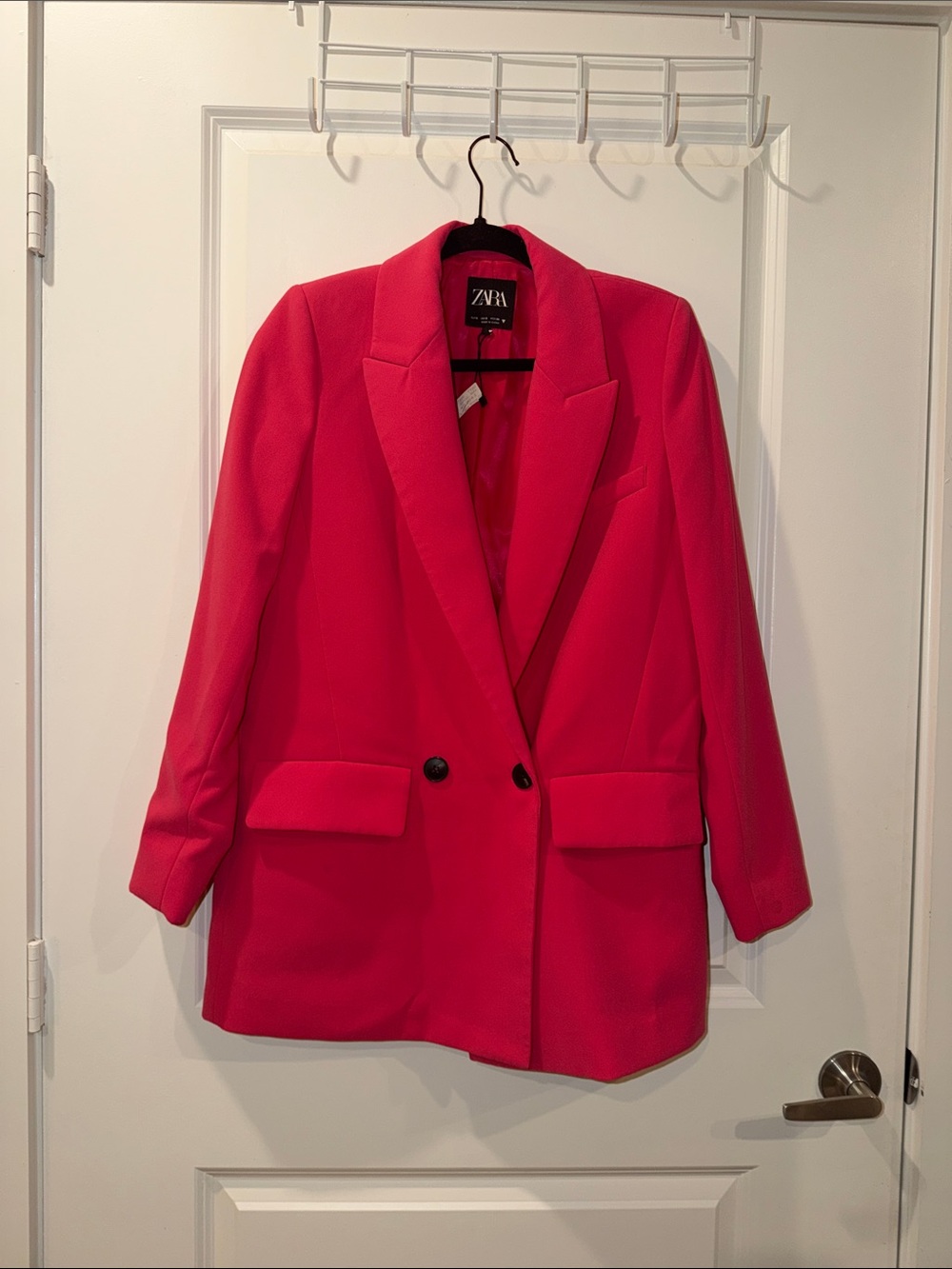 Zara Bright Pink Double-Breasted Blazer